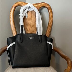 Kate Spade Dumpling Black Pebbled Tote NWT